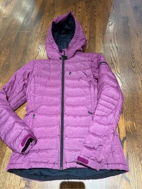 Peak Performance Hooded Down Ski Jacket in Purple